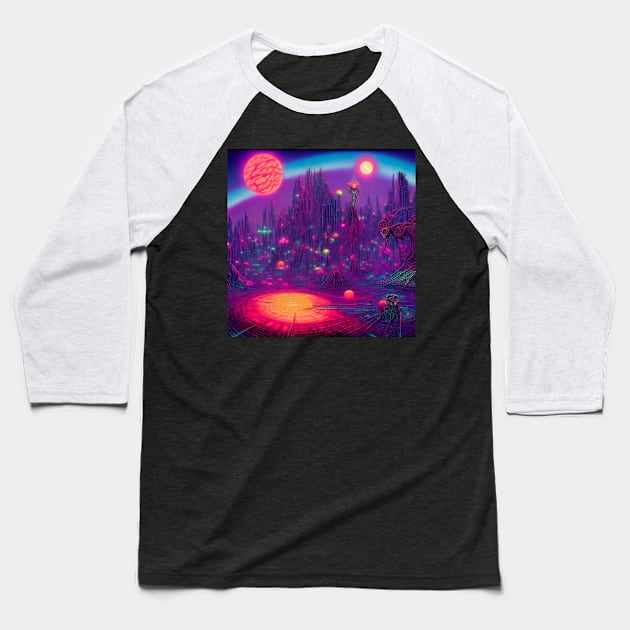 Big Mysterious Astral City Baseball T-Shirt by Mysterious Astral City